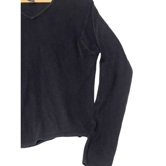 NY & Co  Sweater Size XL Black Acrylic V-Neck Long Sleeve SOFT Goth - Picture 5 of 16